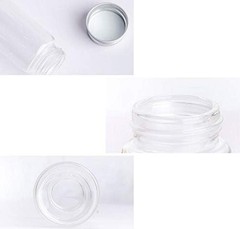 12PCS 30ML 1OZ Transparent Empty Glass Wish Bottles with Threaded
