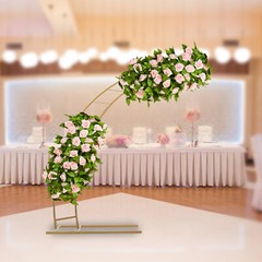6.5ft Metal Crescent Moon Arch Wedding Party Plant Climbing Backdrop Stand Rack
