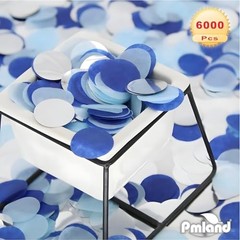 Tissue Paper Table Confettis Round Circles for Royal Blue/Sky Blue/White