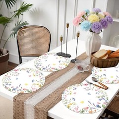 50PCS Floral Disposable Paper Placemats Watercolor Butterfly & Wildflower