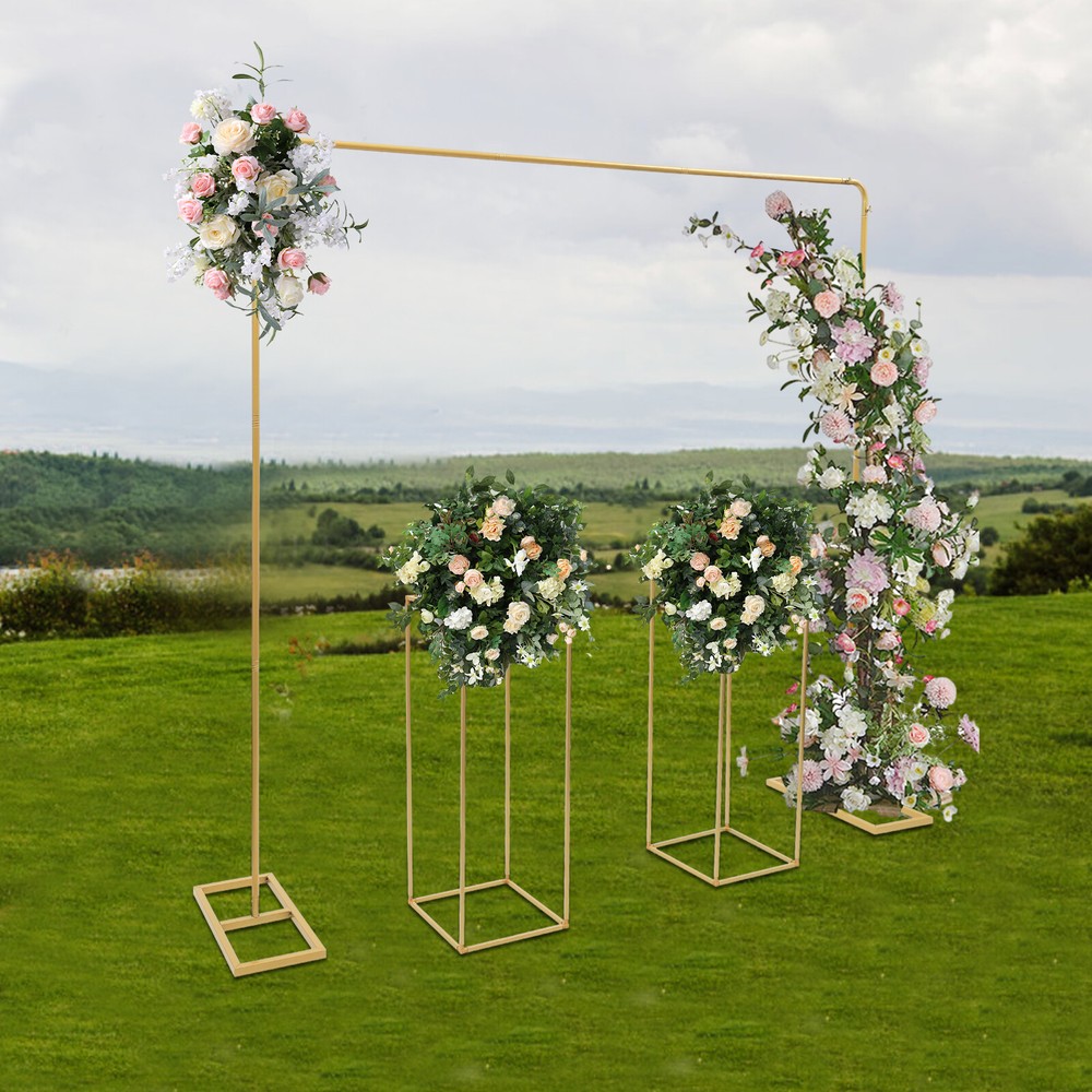 Gold Balloon Stand with Flower Stands Metal Wedding Stand Wedding Backdrop