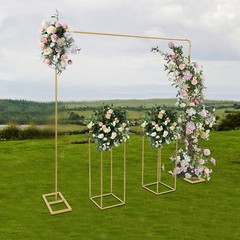 Gold Balloon Stand with Flower Stands Metal Wedding Stand Wedding Backdrop