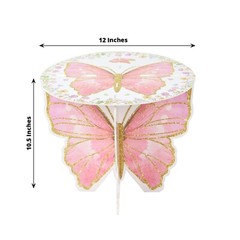 2 WHITE PINK Glitter Butterfly CAKE STANDS Wedding Party Events Home Decorations