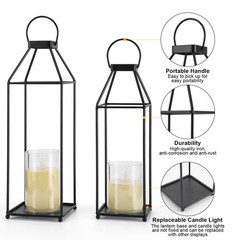 Lanterns Decorative Small: 2.95 X 3.97 Inch, Large: X 4.92 2pcs