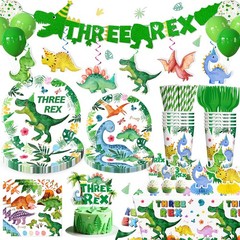Three Rex Birthday Decorations Boy – 187 Pieces Set for 25 Guests, Includes T…