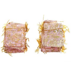 100pcs 7X9cm rose organza drawstring gift jewelry pouch hoc8945