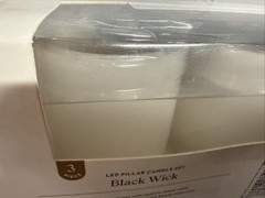 Threshold LED Pillar Candle Set 2PK 3in Black Wick