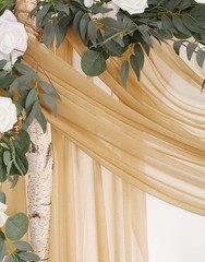 2 Panels 18Ft Sheer Wedding Arch Drapes, Slightly Shimmery Draping Fabric for…