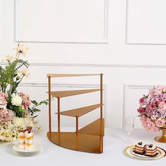 GOLD 17″ Metal 4 Tier Spiral Stairway Cupcake DESSERT STAND Party Decorations