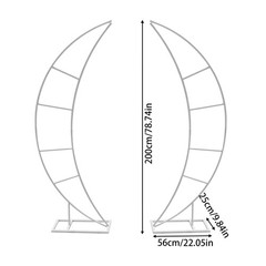 2PCS Crescent Moon Wedding Arch Frame Party Framework Stand Floral Rack New