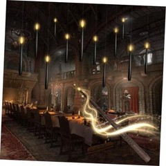 Flameless Floating Candles with Wand，12 Pcs Magic LED Hanging Black-12pcs