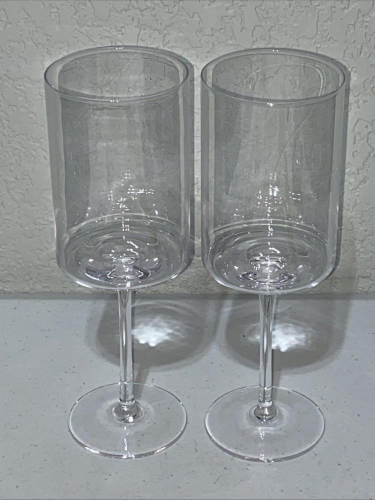 77 Hippos Cylindrical Long Stem Wine Glass Wedding Set 6 Glasses 3 Sets Of 2 NEW
