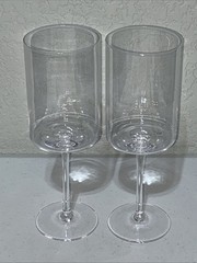 77 Hippos Cylindrical Long Stem Wine Glass Wedding Set 6 Glasses 3 Sets Of 2 NEW