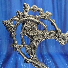 Rose Heart Wedding Cake Topper Pewter Figurine Fellowship Foundry US Made *NEW*