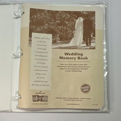 New Hallmark Traditional Wedding Memory Book White Fabric Ring Binder 10X12
