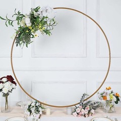 4 ft Gold Balloon Circle Metal Frame Round BACKDROP STAND Wedding Arch Party