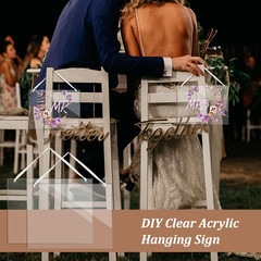 2 Pcs Clear Acrylic Hanging Sign 8.66″x11″ Wedding Chair Signs Reserved Seating