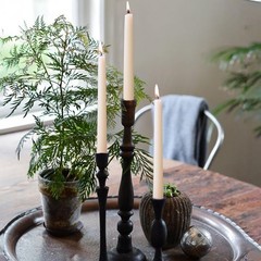 Beeswax Taper Candles White, 9 Inch Natural Long Candle 8 Pack, Cream