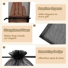 Organza Bags, Small Mesh Gift Bags Drawstring for Jewelry