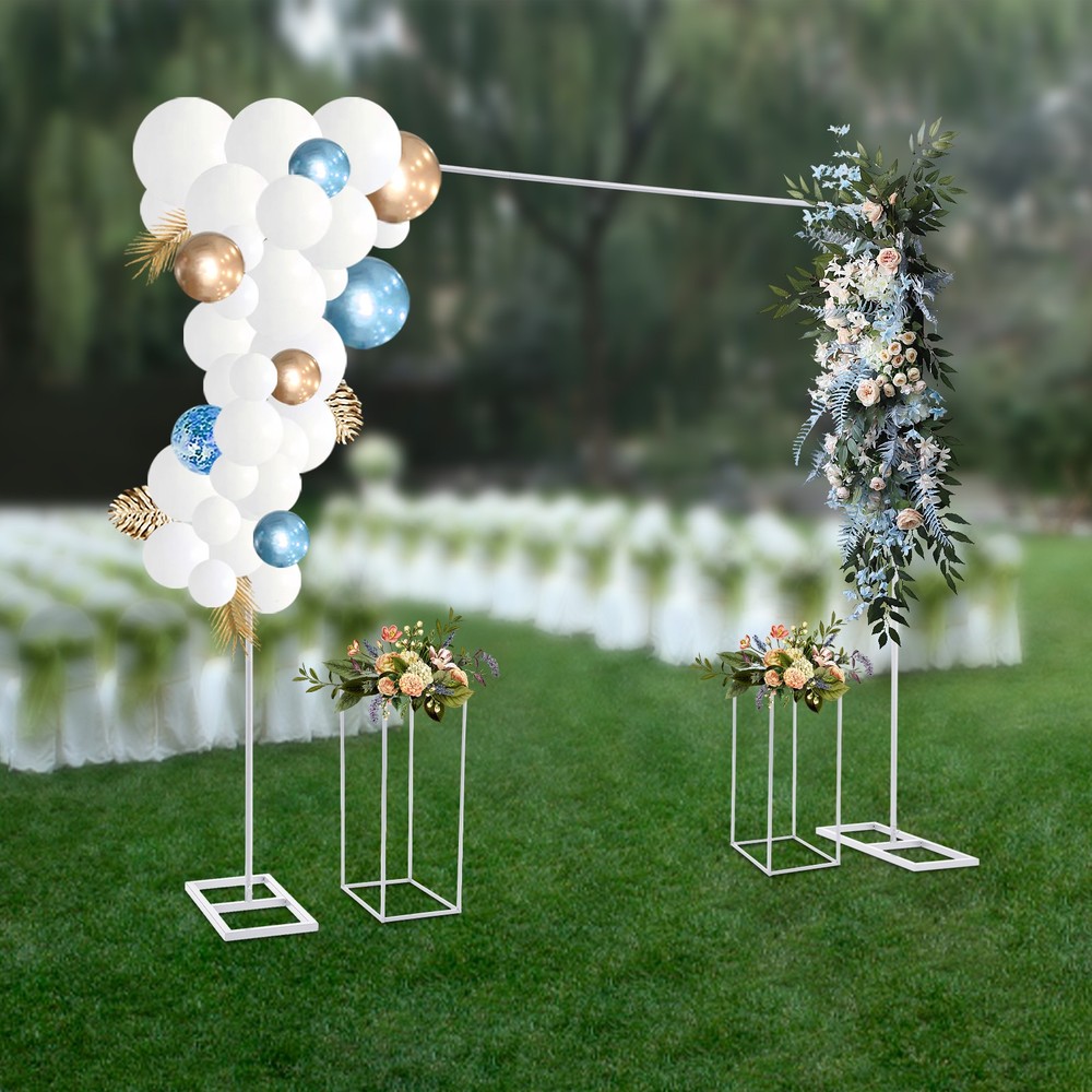 Metal Balloon Stand with 2 Flower Racks Wedding Stand 2*2m Backdrop Decoration~