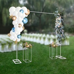 Metal Balloon Stand with 2 Flower Racks Wedding Stand 2*2m Backdrop Decoration