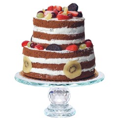 Crystal Glass Cake Stand Fruit Plate Clear Display Desserts Holder Wedding Party