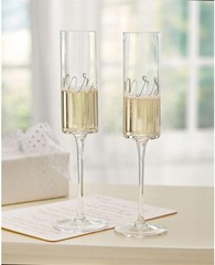 Mrs. Wedding Champagne Glass Set One Size Silver 9 fluid ounces 2 Count Pack of