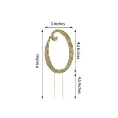 4.5″ GOLD Number 6 Rhinestone Cake Topper Wedding Cupcake Dessert Dessert Events