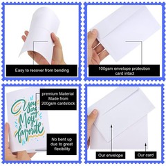 Blank Cards and Envelopes 4×6, 30 30 pcs A4 envelopes 30 cards, White
