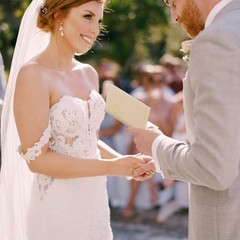Elegant Linen Wedding Vow Books His and Hers with Gold Foil Lettering Ample