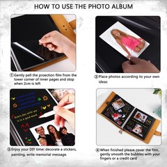 Leather photo Album Self Adhesive Pages, Handamde Leather Scrapbook Photo Alb…