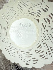 VTG Wedding Cake Topper Plastic Lace Made USA Clear Floral Back 8.5”