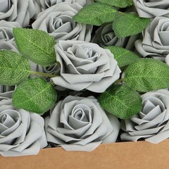 25/50pcs Artificial Flower Real Looking Foam Roses Decoration DIY for Wedding