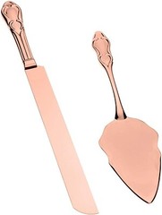 Rose Gold Engravable Cake Knife & Server Set for Engraving, Rose Gold Wedding