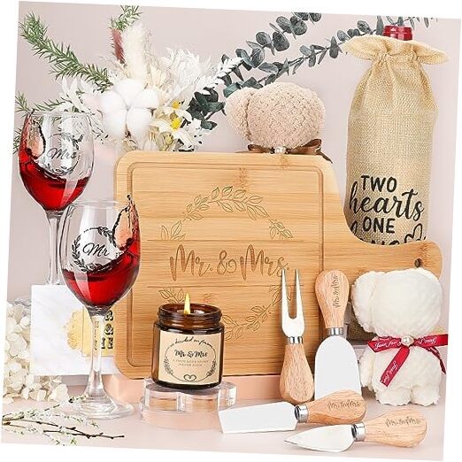 Wedding Gifts for Couples 2025,Bride Gifts,Newlywed Mr and mr mrs wine glasses