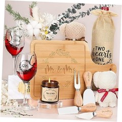 Wedding Gifts for Couples 2025,Bride Gifts,Newlywed Mr and mr mrs wine glasses