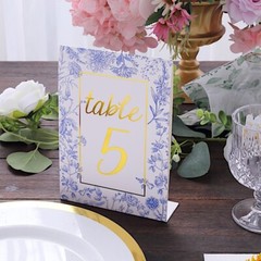 25 pcs 7″ Double Sided TABLE NUMBERS Sign Holders Paper STANDS Decorations