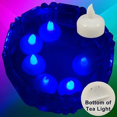 NEW 12 Blue Led Floating Candle Floral Tea Light for Wedding Centerpiece Decor