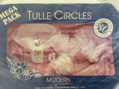 Tulle Circles Natural White 9″ Round 80 Pc Wedding Favors Vintage NEW