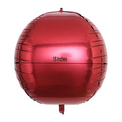2 BURGUNDY 18″ wide 4D Round Orbs Balls Mylar Foil Balloons Wedding Decorations