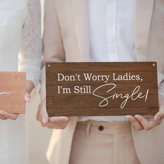 Wooden Decorative Signage, 12 X 6 Inches, Ring Bearer Don’T Worry Ladies We’Re S