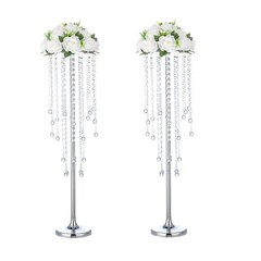 2 Pcs 29.5 inches Crystal Flower Stand Wedding Centerpieces for Tables, Table…