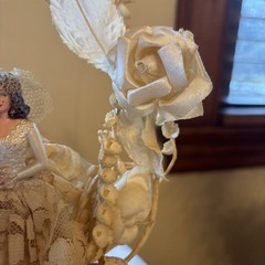 Vintage 1959 Coast Novelty Wedding Cake Topper 8in RARE USED White Flowers