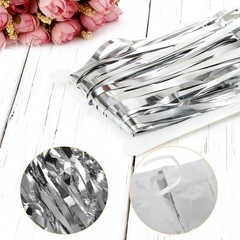 25 Pack Silver Foil Curtain Backdrop, 3.3×8.2FT Tinsel Curtain, Fringe Curtai…