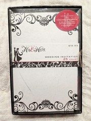 Studio His & Hers Black and White Flourish Design Wedding Invitations 25ct.