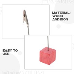 20Pcs Multi Color Wood Card Holders Sturdy Metal Clip for Home Desk Organization