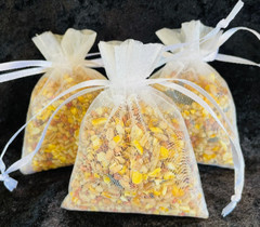 75 White Organza Birdseed Bags, Organic Wedding Toss , All Natural, Eco-friendly