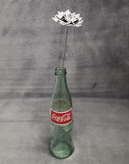 Handmade Paper Flower on stem (Gray Pattern No.2) for Wedding, St. Valentine’s
