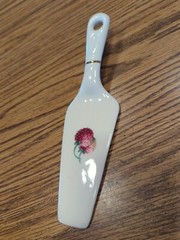 Vintage Decorative Porcelain Cake Server Cutter Holiday Wedding Birthday Etc.