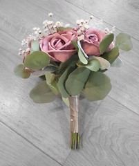 Dusty Rose Sola Wood Bridal Bouquet Blush Mauve Pink Bridesmaid Wedding Flowers